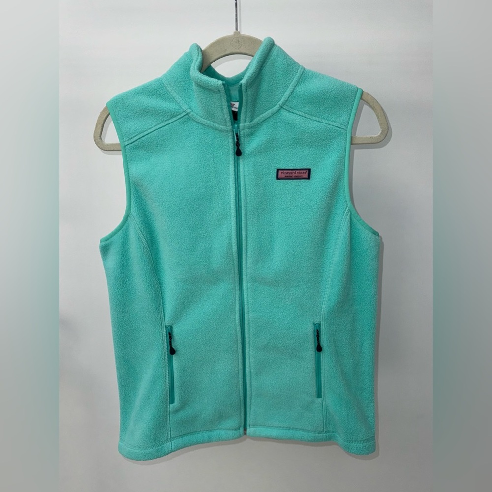 Vineyard Vines Fleece Vest in Mint Green, Size‎ S
